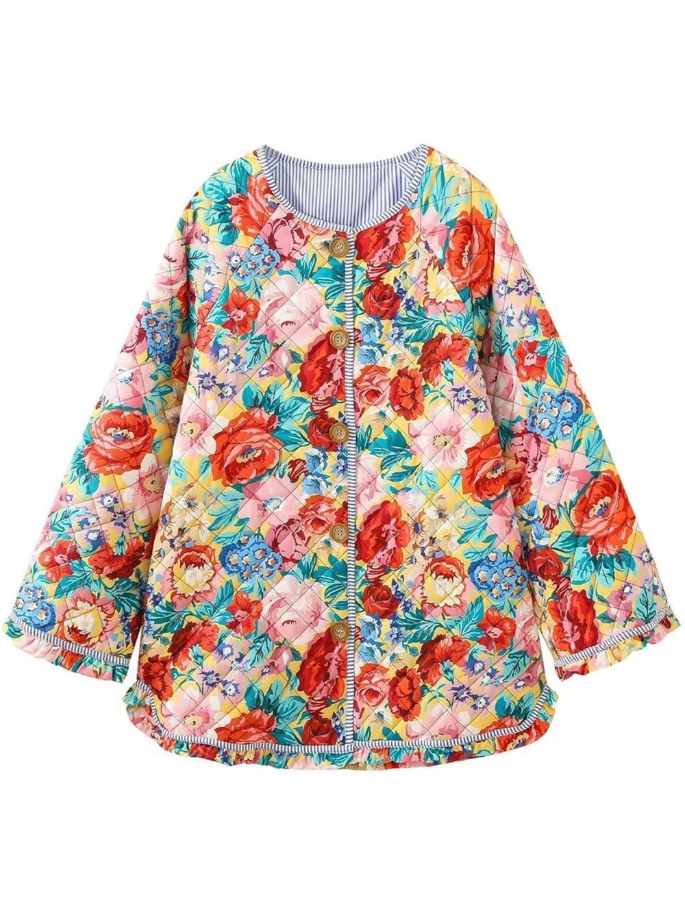 Nantucket Quilted Floral Jacket - Multicolor